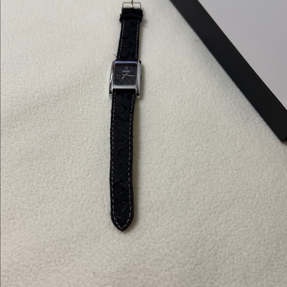 Coach Black And Silver Rectangular Watch - image 3